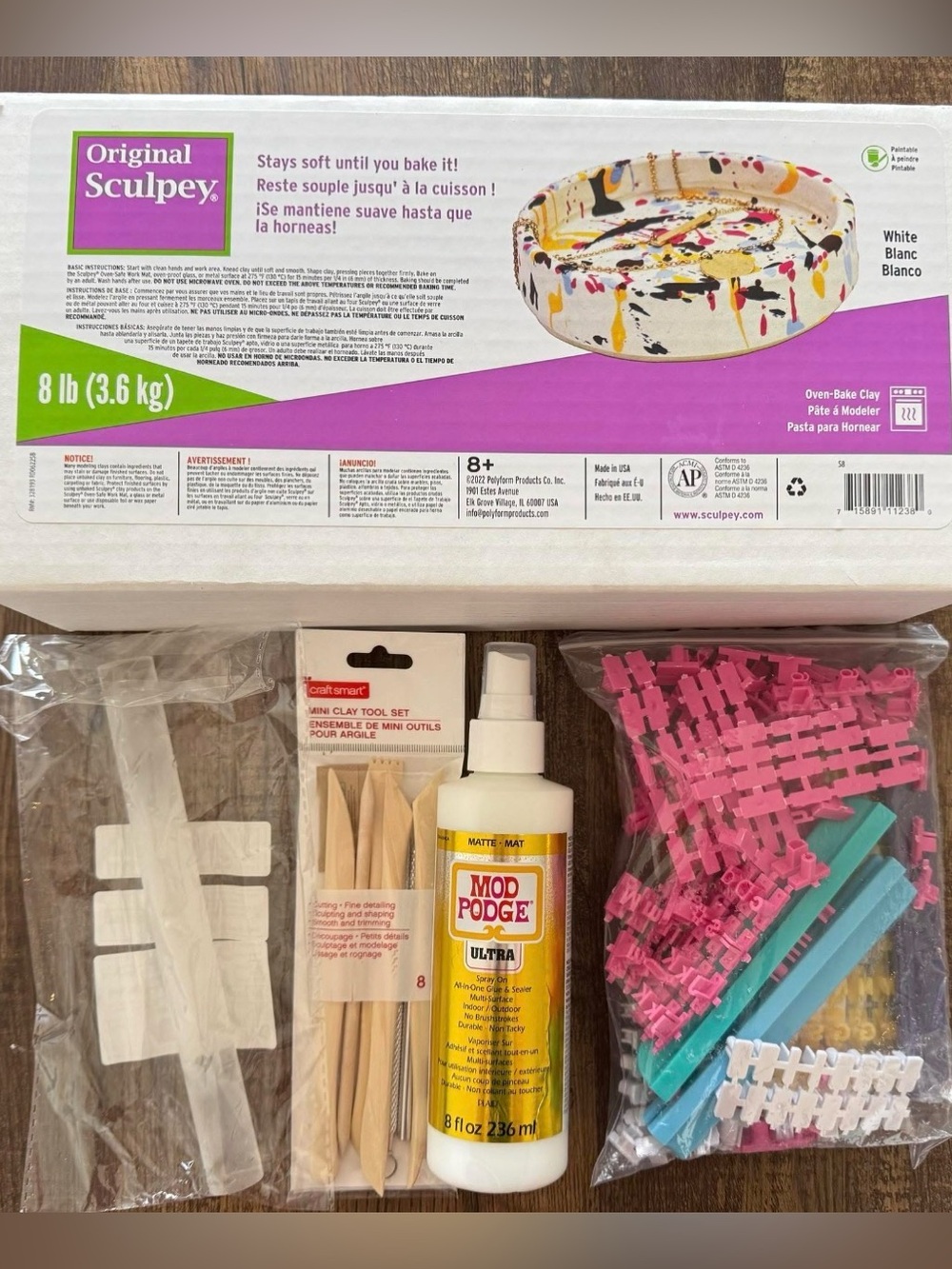 Original Sculpey Oven-Bake Clay 8 lb & Clay Tools
